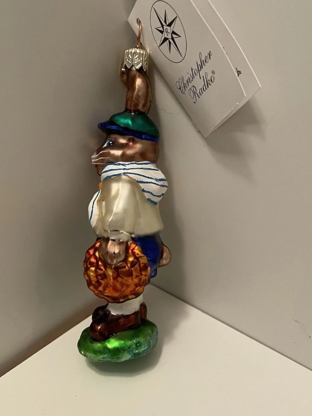 Vintage Christopher Radko “On Bunny’s Honor” Glass Ornament Retired Scouts